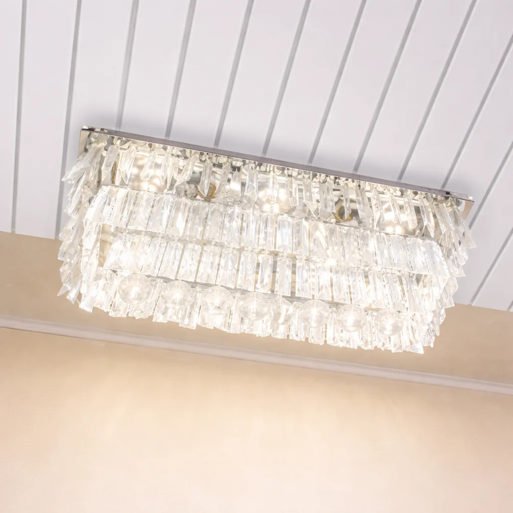 LÁMPARA DE CRISTAL RECTANGULAR