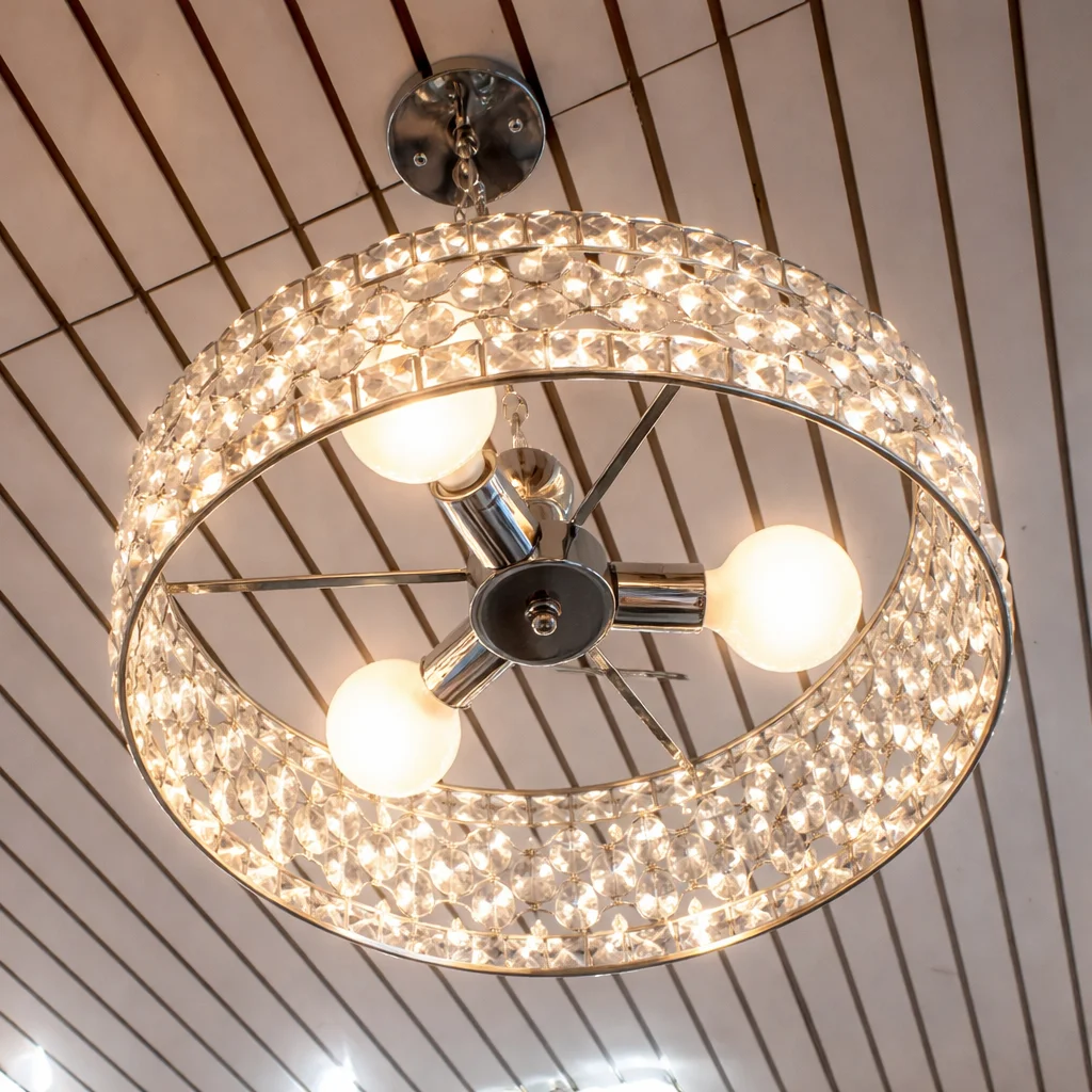 LÁMPARA REDONDA DE CRISTAL