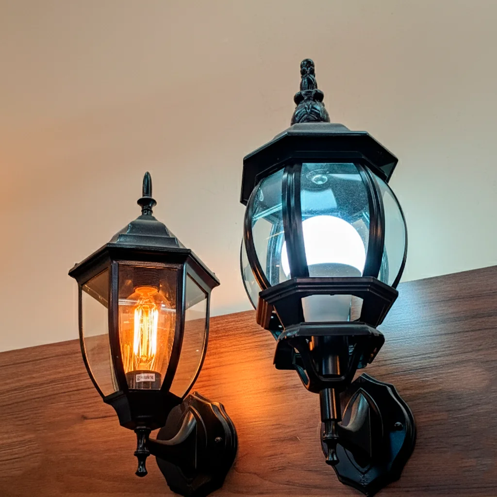 LÁMPARAS PARA FACHADA COLOR NEGRO